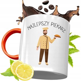 Narancssárga Bögre Péknek Ajándék fényképes nyomtatással