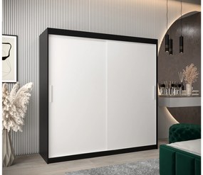 Ruhásszekrény 200 cm Toki (matt fekete + matt fehér). 1064849