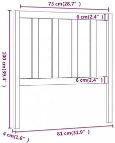 fehér tömör fenyőfa ágyfejtámla 81 x 4 x 100 cm