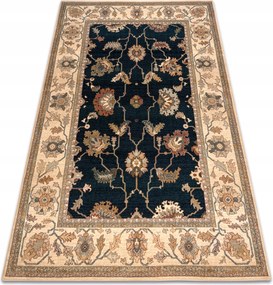 Szőnyeg Polonia 170x235 cm Loare sötétkék Keret Virágok Klasszikus Hagyomány #POL323