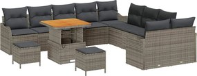 vidaXL Kerti Kanapé Szett 13 pcs Szürke polirattan