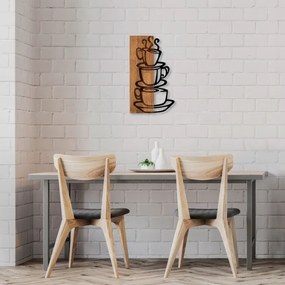 Fali dekoráció 58x34 cm fa/fém csészékkel