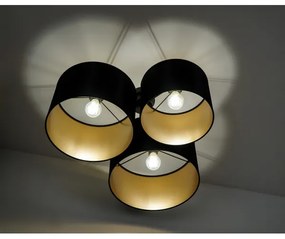 Duolla - Felületre szerelhető csillár ROLLER TRIO SHINY 3xE27/15W/230V fekete/arany