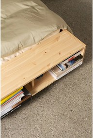 Natúr színű borovi fenyő franciaágy ágyráccsal 140x200 cm Merge – Karup Design