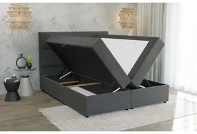 Szürke ágyneműtartós boxspring ágy 140x200 cm Lola – Ropez