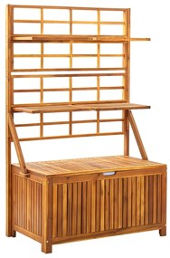 vidaXL tömör akácfa rácsos tárolóláda 99 x 55 x 160 cm