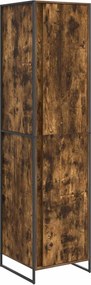 vidaXL Szekrény tárolóval 2 pcs Füstös tölgy 50 x 50 x 200 cm Faanyag
