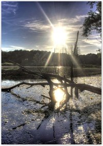 Poszterek 70x100 Naplemente a tóparton