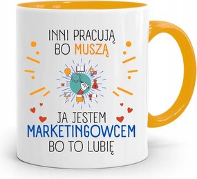Marketingeseknek Marketing Bögre Sárga Ajándék fényképes nyomtatással