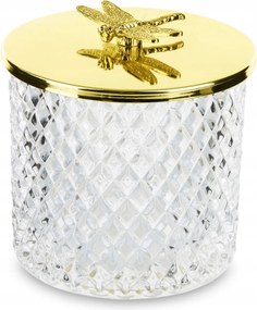 Üveg tároló doboz átlátszó arany pillangó