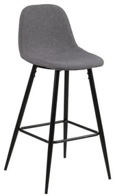 Világosszürke kárpitozott bárszék szett 2 db-os (ülésmagasság 65 cm) Wilma – Actona