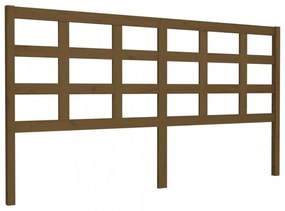 mézbarna tömör fenyőfa ágyfejtámla 185,5x4x100 cm