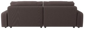 Barna kordbársony kinyitható sarokkanapé (variálható) Sara – Ropez