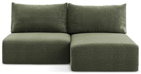 Zöld kinyitható-tárolóhelyes sarokkanapé (jobb oldali) Kalena – Makamii