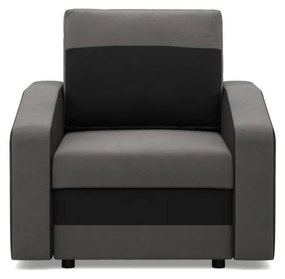 Hewlet fotel, szövet anyag, hab töltet, szürke - fekete