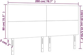 rózsaszín bársony fejtámla 200 x 5 x 118/128 cm