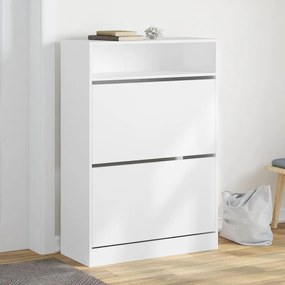 fehér cipőszekrény 2 kihajtható fiókkal 80 x 34 x 116 cm
