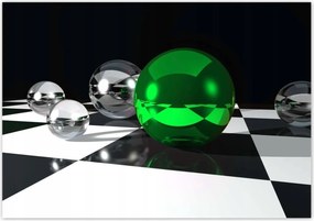 Poszterek 100x70 Zöld gömb Sakktábla