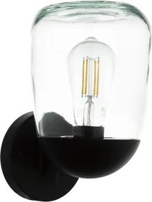EGLO 98701 DONATORI Modern Kültéri Fali Lámpa Fekete, Átlátszó E27 IP44