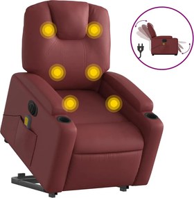 vidaXL elektromos bordó műbőr felállást segítő dönthető masszázsfotel