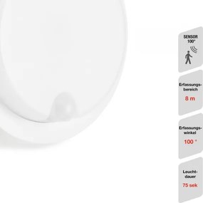 Telefunken - LED kültéri fali lámpatest érzékelővel LED/12W/230V IP44 fehér