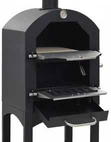 Kültéri faszenes pizzasütő kemence pizzakővel