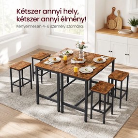 Bárasztal 2 bárszékkel, konyhai bárpult szett 120 x 60 x 90 cm