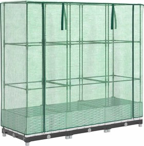 vidaXL rattan megjelenésű magaságyás melegháztakaróval 120x40x123 cm