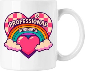 Bögre overthinkier szivárvány szív fehér 330ml