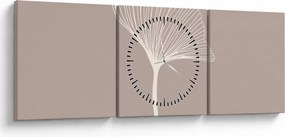 Kép - Bézs színű levelek N⁰5 (órával) (90x30 cm)