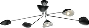DAR LIGHTING KRU6422 KRUG Mennyezeti Csillár Fekete, Csiszolt Króm E14 IP20