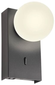 Redo 01-4659 - LED fali lámpatest NORMA LED/5W/230V CRI 90 USB fekete