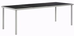vidaXL fekete acél kerti asztal 220 x 90 x 74,5 cm