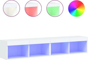 vidaXL 2 db fehér TV-szekrény LED-világítással 80x30x30 cm
