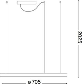 Ideal Lux - kábelre függesztett LED csillár ORACLE SLIM LED/37W/230V 2700K átm. 70 cm fehér