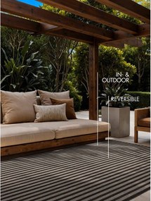 Fekete-krémszínű kültéri-beltéri szőnyeg 160x230 cm Haringey Linley – Ted Baker