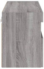 szürke sonoma színű fali TV-szekrény LED-del 80 x 30 x 40 cm