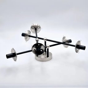 Felületre szerelhető csillár  MALENA 6xE14/5W/230V matt króm/füstös