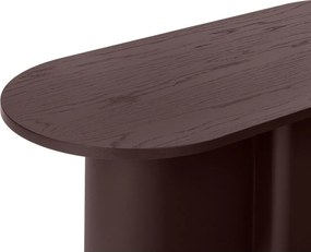 Borvörös dohányzóasztal tölgyfa dekoros asztallappal 50x115 cm Looi – noo.ma