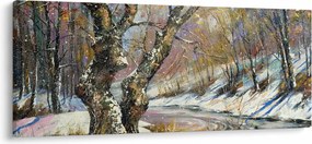 Egy festett téli táj képe (120x50 cm)