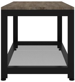 Szürke és fekete MDF és vas dohányzóasztal 90x45x45 cm