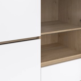 Fehér-natúr színű tálalószekrény tölgyfa dekorral 100x170x48 cm Next – Tvilum