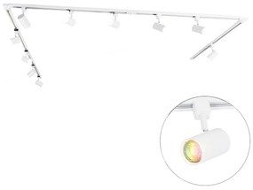 Okos 1 fázisú sínrendszer 10 fehér spotlámpával, WiFi-vel, GU10 - Jeana