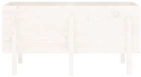 fehér tömör fenyőfa kerti magaságyás 121 x 50 x 57 cm