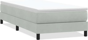 vidaXL világosszürke bársony rugós ágy matrac nélkül 90x220 cm