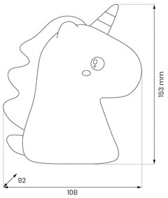 LED RGBW, fényerőszabályozható, újratölthető gyermek éjszakai lámpa UNICORN LED/1W/5V 1200 mAh