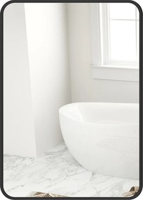 HOMCOM Fürdőszoba Tükör 50x70 cm Fali Tükör Dekoratív Tükör Fém Kerettel és Könnyű Felszereléssel Nappaliba, Bejárati Útra, Előszobába | Aosom