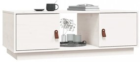 fehér tömör fenyőfa dohányzóasztal 100x50x35 cm