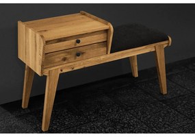 Fiókos tölgyfa pad, szürke ülőrésszel Retro - The Beds