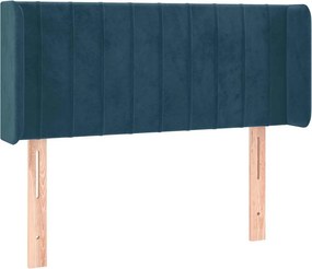 vidaXL sötétkék bársony fejtámla 103x16x78/88 cm